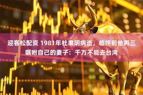 迎客松配资 1981年杜聿明病逝，临终前他再三嘱咐自己的妻子：千万不能去台湾