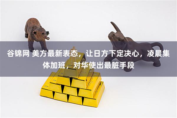 谷锦网 美方最新表态，让日方下定决心，凌晨集体加班，对华使出最脏手段