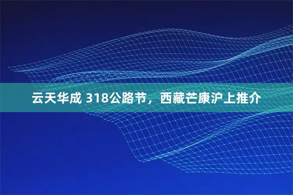 云天华成 318公路节，西藏芒康沪上推介