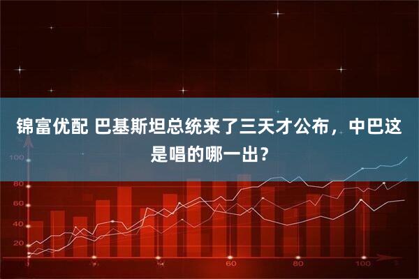 锦富优配 巴基斯坦总统来了三天才公布，中巴这是唱的哪一出？